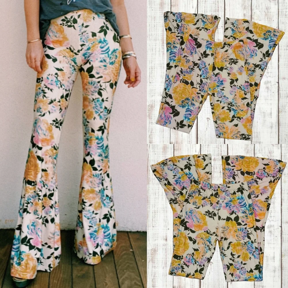 Free People × Novella Royale Janis Printed Bells Flare Festival Bohemian
